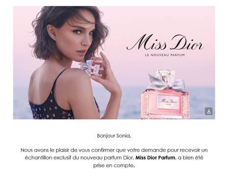 echantillon miss dior|parfum Dior france.